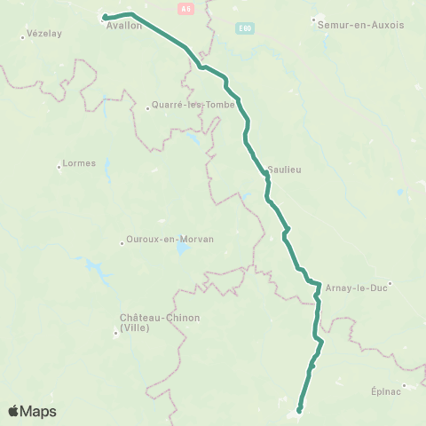 Mobigo 21 - Côte d'Or Avallon - Autun map