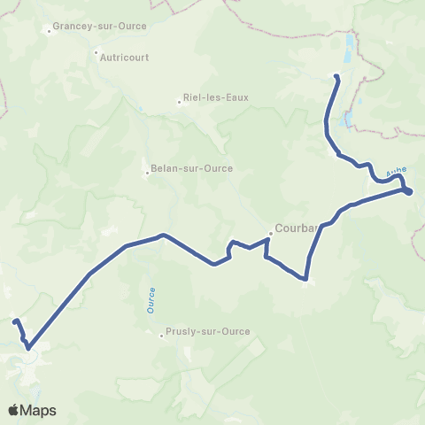 Mobigo 21 - Côte d'Or Gevrolles - Chatillon sur Seine map