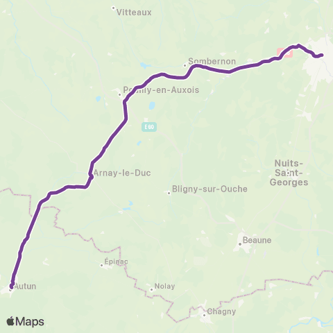 Mobigo 21 - Côte d'Or Autun - Dijon map