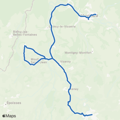 Mobigo 21 - Côte d'Or TAD Semur en Auxois-Montbard map