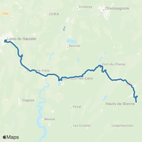 Mobigo 39 - Jura Lons le Saunier - Morez map
