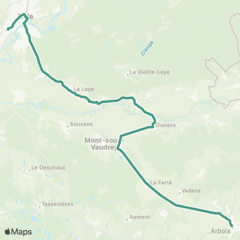 Mobigo 39 - Jura Arbois - Dole map