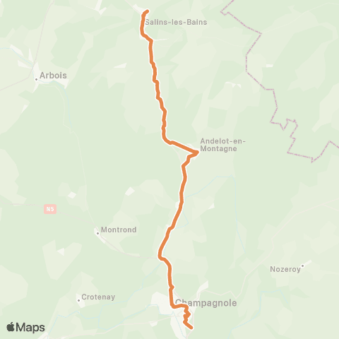 Mobigo 39 - Jura Salins-les-Bains - Champagnole map