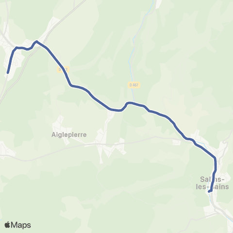 Mobigo 39 - Jura Mouchard - Salins les Bains map