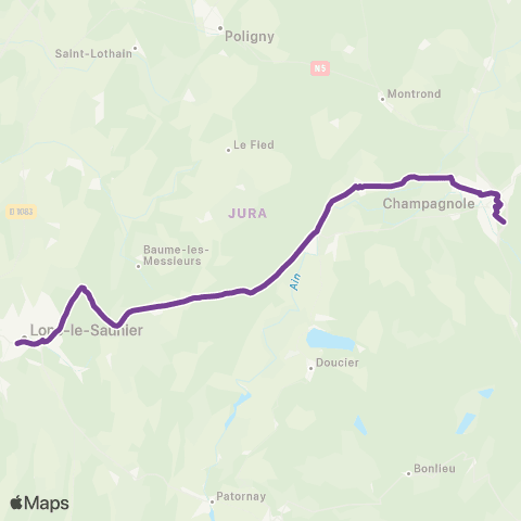 Mobigo 39 - Jura Champagnole - Lons le Saunier map