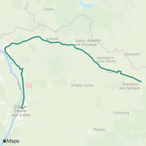 Mobigo 58 - Nièvre Entrains sur Nohain - Cosne sur Loire map