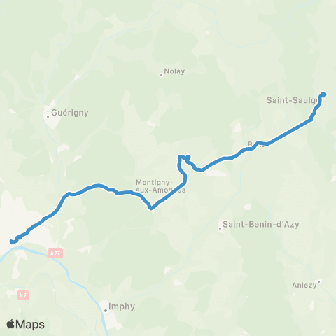 Mobigo 58 - Nièvre Saint Saulge - Nevers map