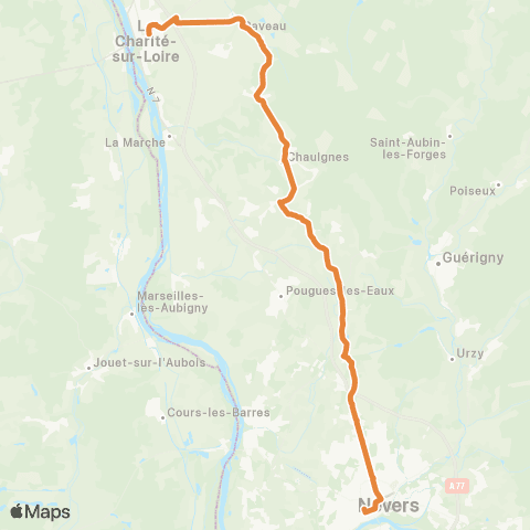 Mobigo 58 - Nièvre La Charite sur Loire - Nevers map