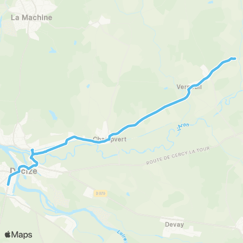 Mobigo 58 - Nièvre St Hilaire Fontaine - Decize - Verneuil map