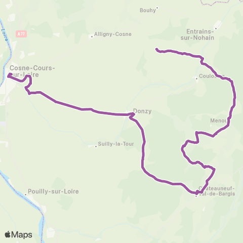 Mobigo 58 - Nièvre Donzy - Cosne Cours sur Loire map