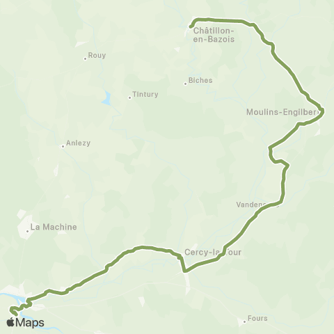 Mobigo 58 - Nièvre Chatillon en Bazois - Decize map