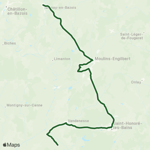 Mobigo 58 - Nièvre TAD Moulins Engilbert map