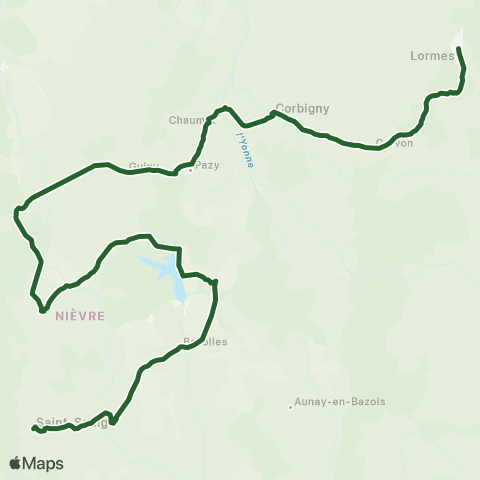 Mobigo 58 - Nièvre TAD Saint Saulge map