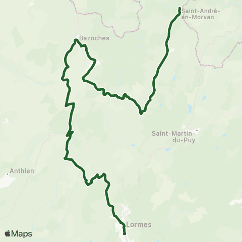 Mobigo 58 - Nièvre TAD Lormes map