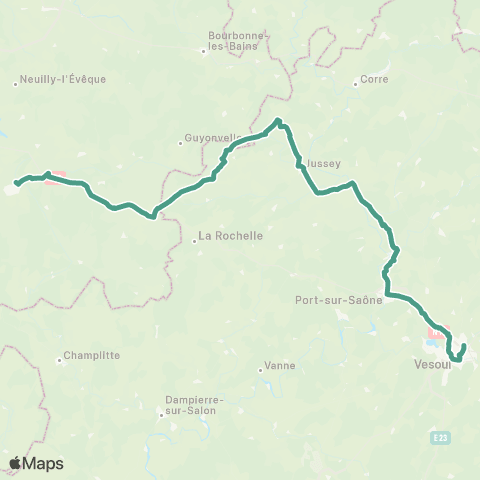 Mobigo 70 - Haute-Saône Vesoul - Culmont-Chalindrey map