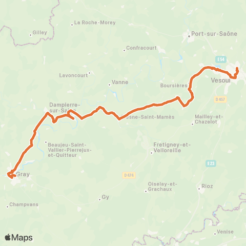 Mobigo 70 - Haute-Saône Vesoul - Gray map