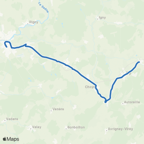 Mobigo 70 - Haute-Saône Bucey-les-Gy - Gray map