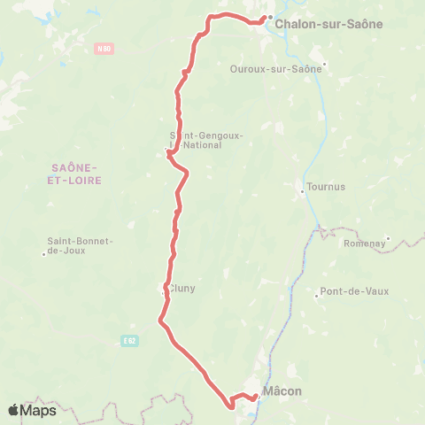 Mobigo 71 - Saône et Loire Chalon sur Saone - Cluny - Macon map