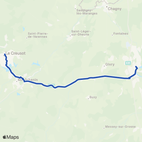 Mobigo 71 - Saône et Loire Chalon - Gare TGV Creusot - le Creusot map