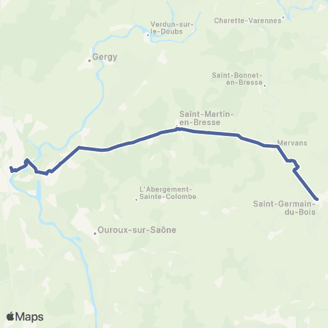 Mobigo 71 - Saône et Loire Saint Germain du Bois - Chalon sur Saone map