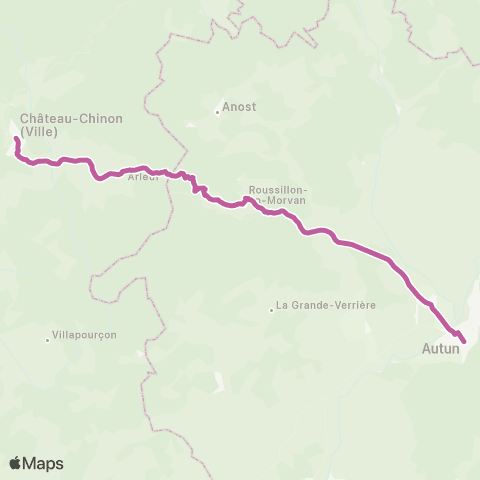 Mobigo 71 - Saône et Loire Château Chinon - Autun map