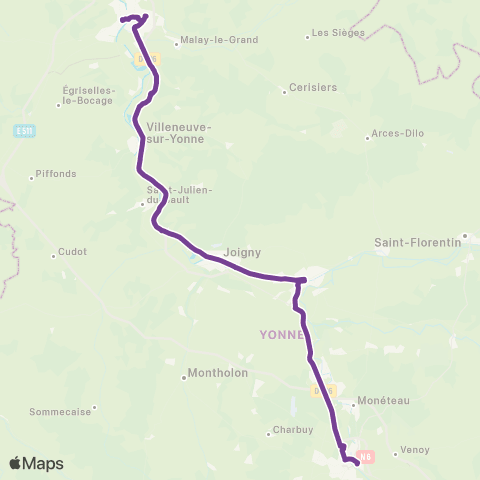 Mobigo 89 - Yonne Sens - Auxerre map