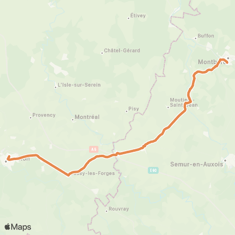 Mobigo 89 - Yonne Clamecy - Avallon - Montbard map