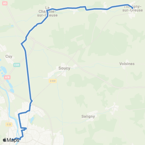 Mobigo 89 - Yonne Thorigny sur Oreuse - Sens map