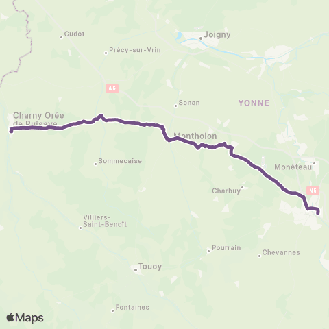 Mobigo 89 - Yonne Charny - Auxerre map