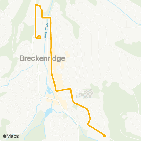 Breck Free Ride serving Main St, Ice Arena and Breckenridge Sta map