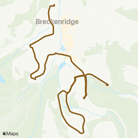 Breck Free Ride serving Beacer Run, Warrior's Mark and Ice Arena (Winter Only) map