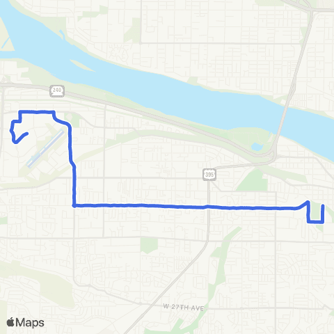 Ben Franklin Transit Route 42 map