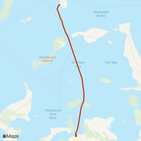 Boston Harbor Islands Ferry Hingham-Georges Island map