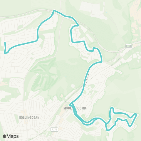 Brighton & Hove Bus and Coach Company Brighton University - High School map