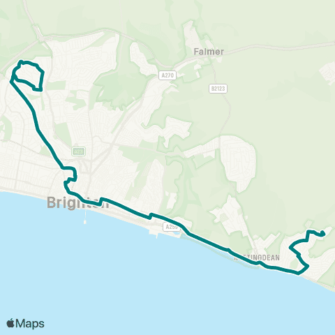 Brighton & Hove Bus and Coach Company Whitethorn Drive - Coombe Vale Top map
