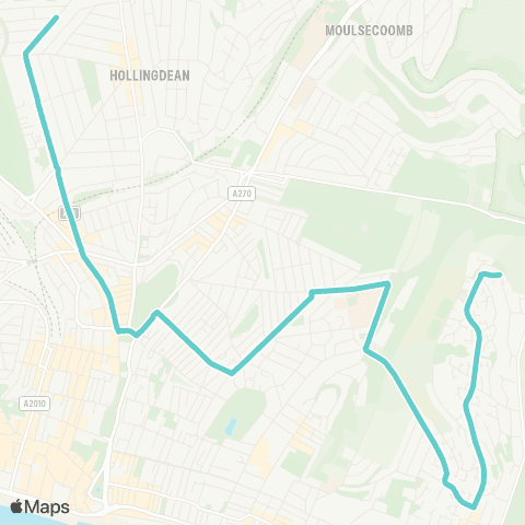 Brighton & Hove Bus and Coach Company Hanover Street - Loder Road map
