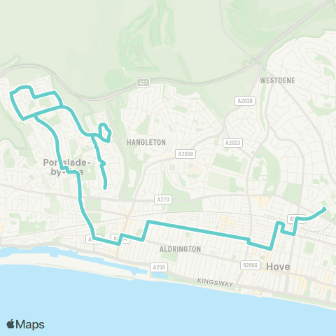 Brighton & Hove Bus and Coach Company Cardinal Newman School - Hardwick Road map