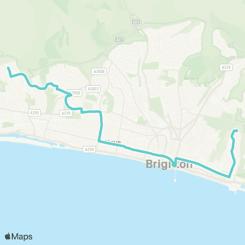 Brighton & Hove Bus and Coach Company Swanborough Drive - Graham Avenue Shops map
