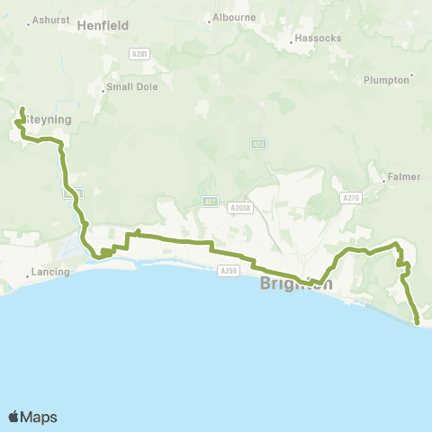 Brighton & Hove Bus and Coach Company High Street - White Horses map
