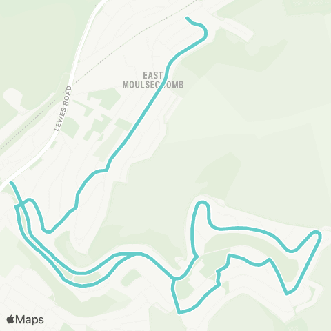 Brighton & Hove Bus and Coach Company Brighton University - Bolney Road map