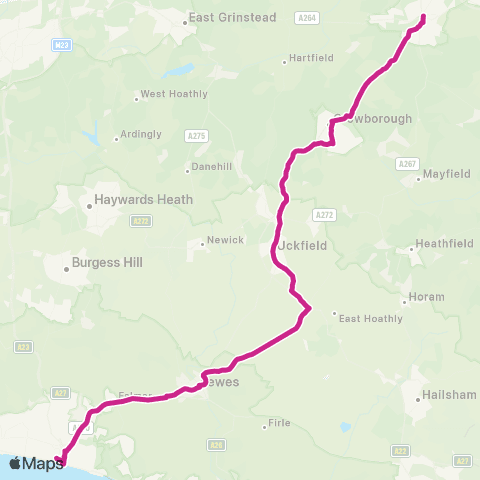 Brighton & Hove Bus and Coach Company Churchill Square - Monson Road map