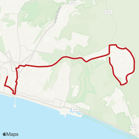 Brighton & Hove Bus and Coach Company Falmer Gardens - Imperial Arcade map