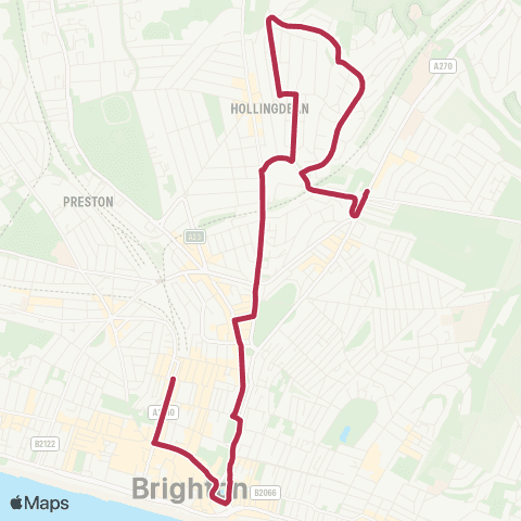 Brighton & Hove Bus and Coach Company Bottom of Davey Drive - Imperial Arcade map