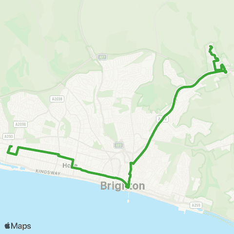 Brighton & Hove Bus and Coach Company Northfield Crescent - Old Steine map