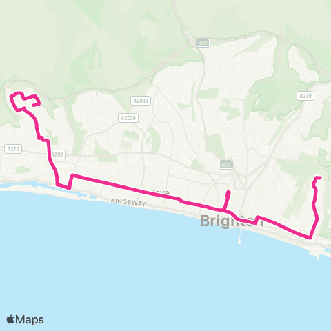 Brighton & Hove Bus and Coach Company Swanborough Dr - Portslade Aldridge Academy map
