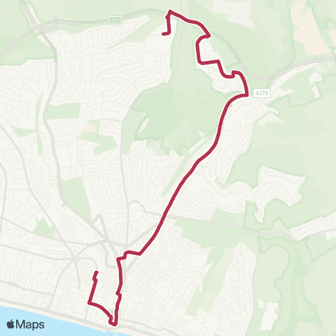 Brighton & Hove Bus and Coach Company Churchill Square - Asda Crowhurst Road map