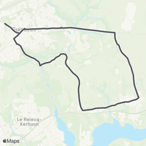 Bibus Guipavas St Herbot via le Douvez map