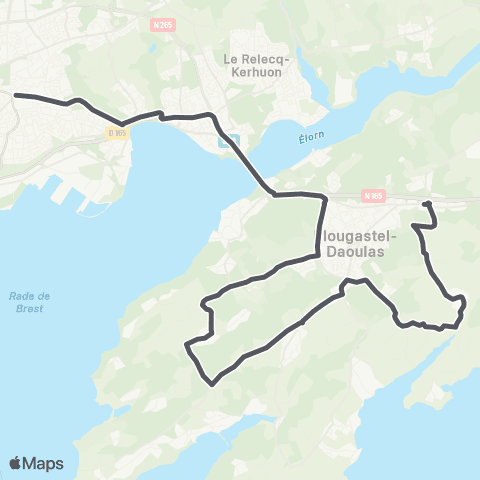 Bibus Brest Strasbourg - Plougastel Kervenal map