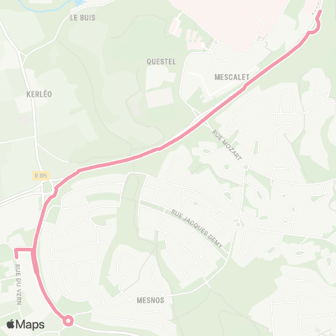 Bibus TAD Brest CHU la Cavale - Brest Ctre Funéraire map