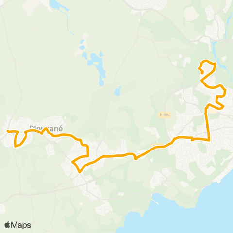 Bibus Plouzané Bourg - Brest CHU Questel map